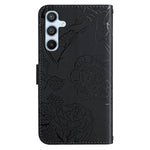 Til Samsung Galaxy A17 5G / A17 4G / A26 5G Etui Sommerfugleblomst Præget Læder Telefoncover med Skulderrem