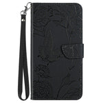 Til Samsung Galaxy A17 5G / A17 4G / A26 5G etui Butterfly Flower præget læder telefoncover med rem