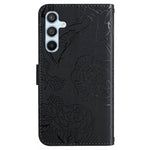 Til Samsung Galaxy A17 5G / A17 4G / A26 5G etui Butterfly Flower præget læder telefoncover med rem