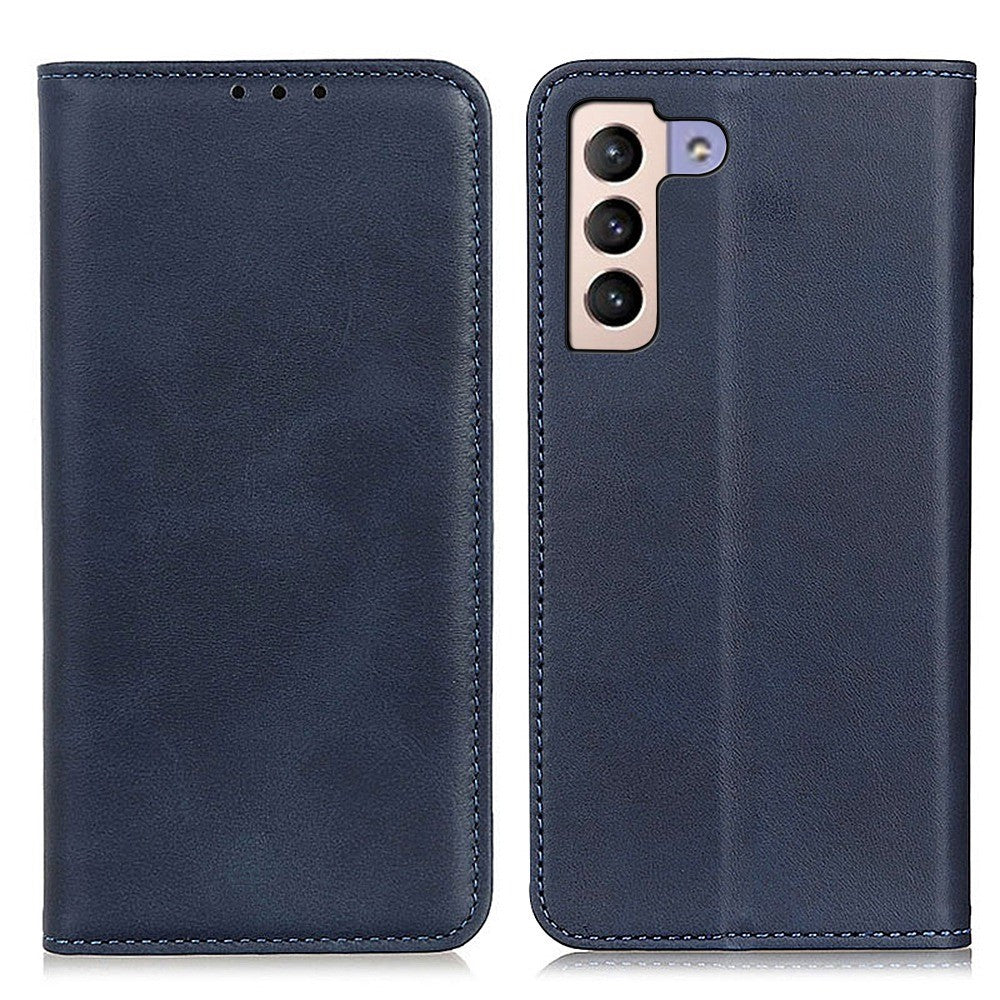 For Samsung Galaxy S23+ Anti-fall Split Leather Phone Case Magnetic Auto-absorbed Flip Cowhide Texture Phone Wallet Cover with Stand
