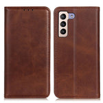 For Samsung Galaxy S23+ Anti-fall Split Leather Phone Case Magnetic Auto-absorbed Flip Cowhide Texture Phone Wallet Cover with Stand