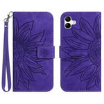 Til Samsung Galaxy A07 4G / A07 5G / A06 5G / A06 4G Etui Solsikkeaftryk Læderpung Telefoncover med Håndrem
