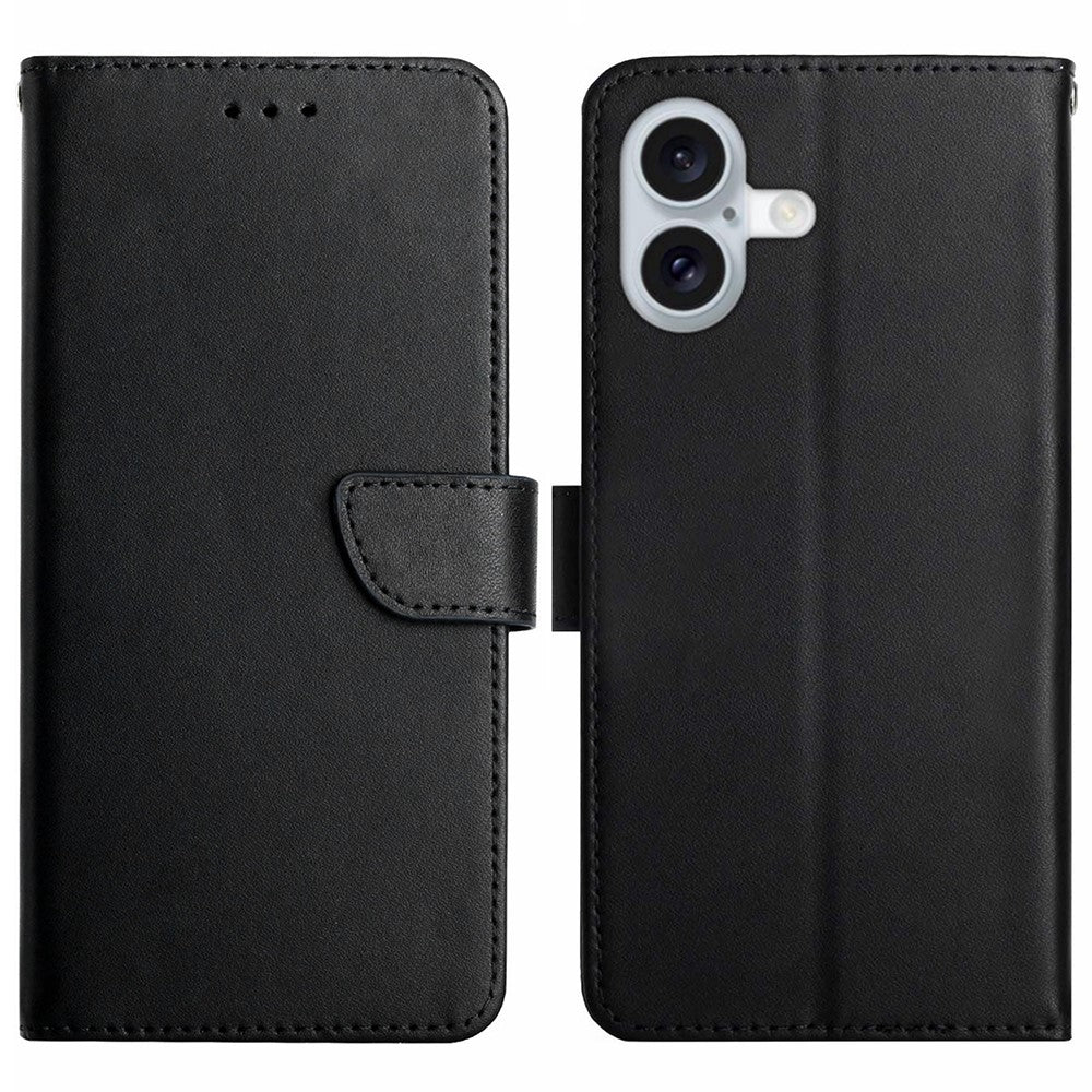 For iPhone 17 Case Genuine Cow Leather Phone Cover Nappa Texture