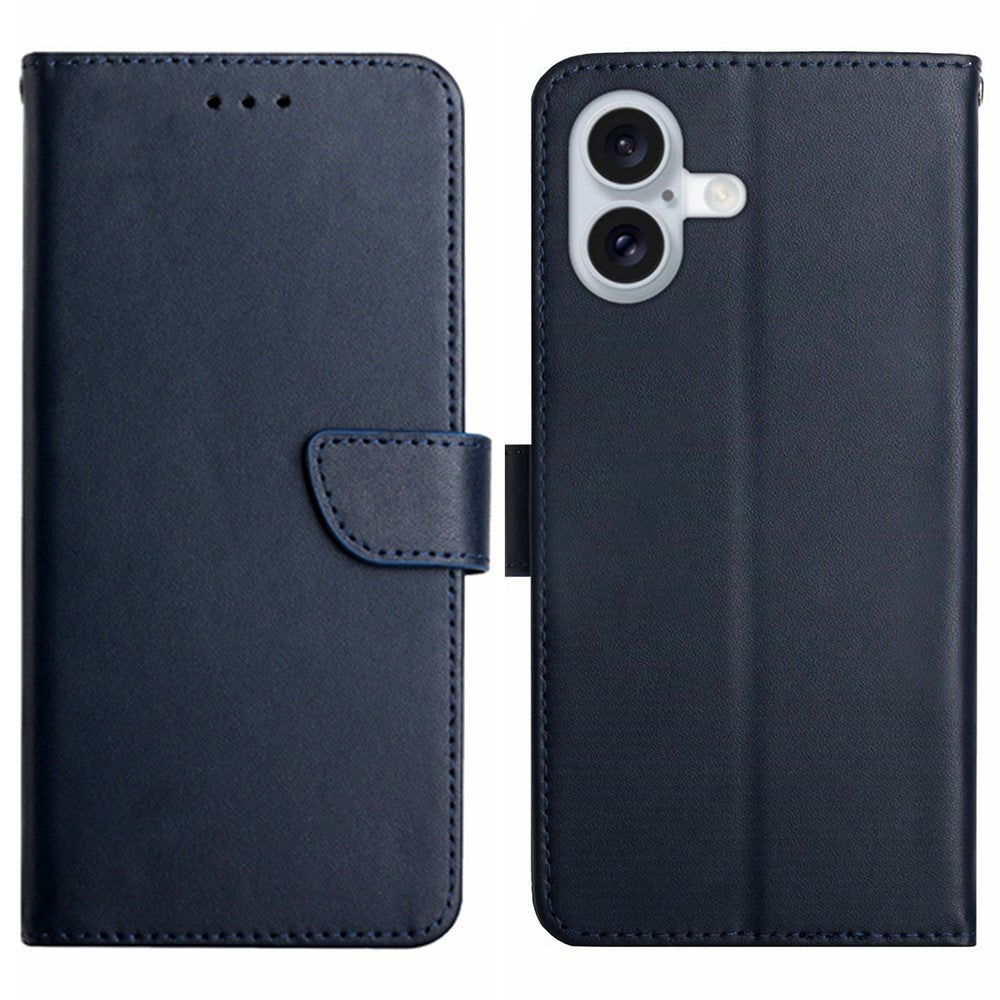 For iPhone 17 Case Genuine Cow Leather Phone Cover Nappa Texture