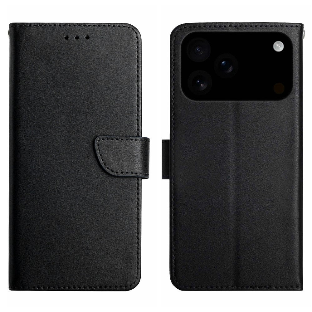 For iPhone 18 Pro / 17 Pro Case Genuine Cow Leather Phone Cover Nappa Texture