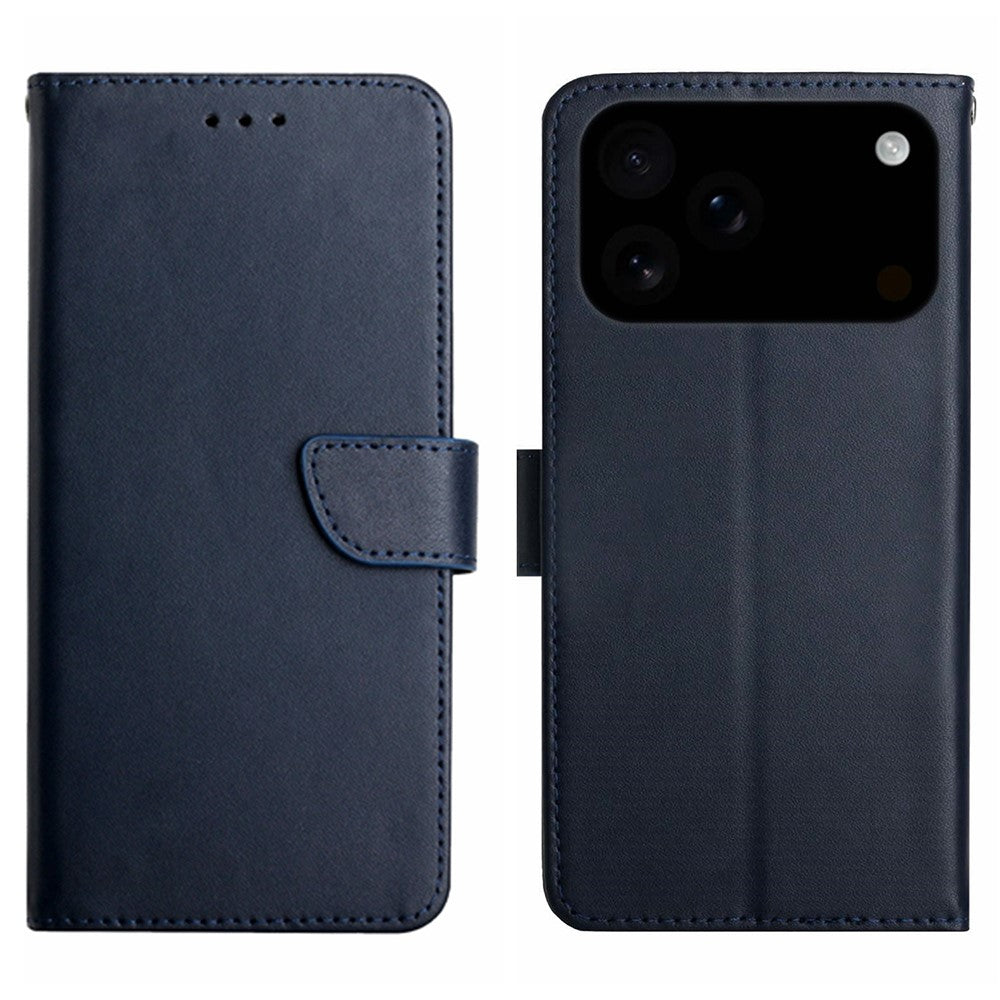 For iPhone 18 Pro / 17 Pro Case Genuine Cow Leather Phone Cover Nappa Texture