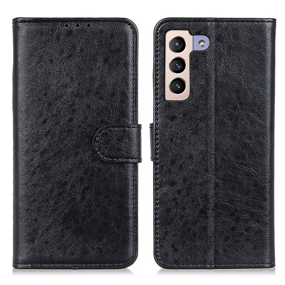 Samsung Galaxy S23+ Crazy Horse-struktureret PU-læderpung med magnetisk lukning og stativ
