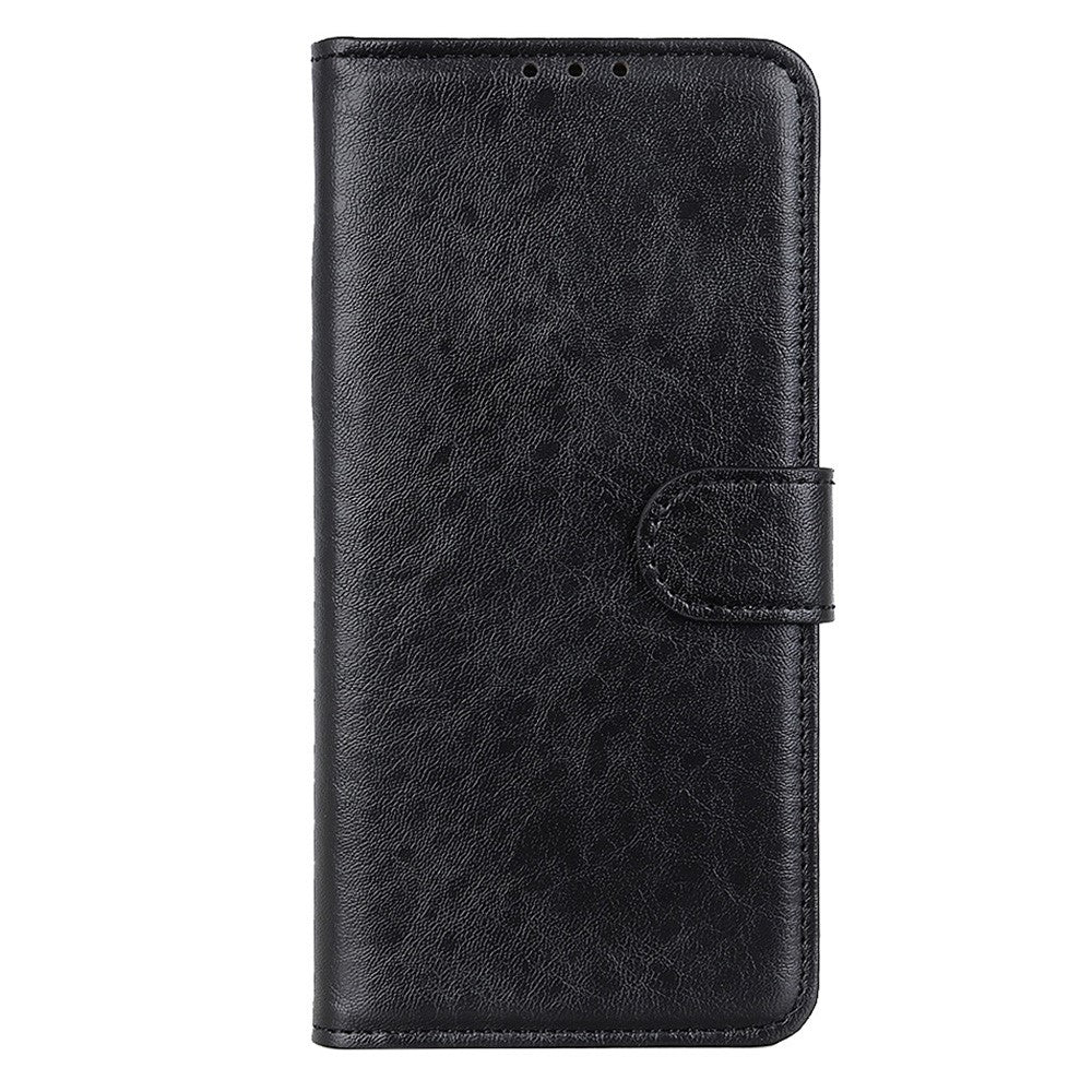Samsung Galaxy S23+ Crazy Horse-struktureret PU-læderpung med magnetisk lukning og stativ
