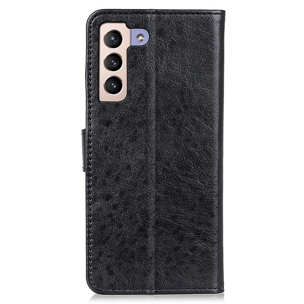 Samsung Galaxy S23+ Crazy Horse-struktureret PU-læderpung med magnetisk lukning og stativ