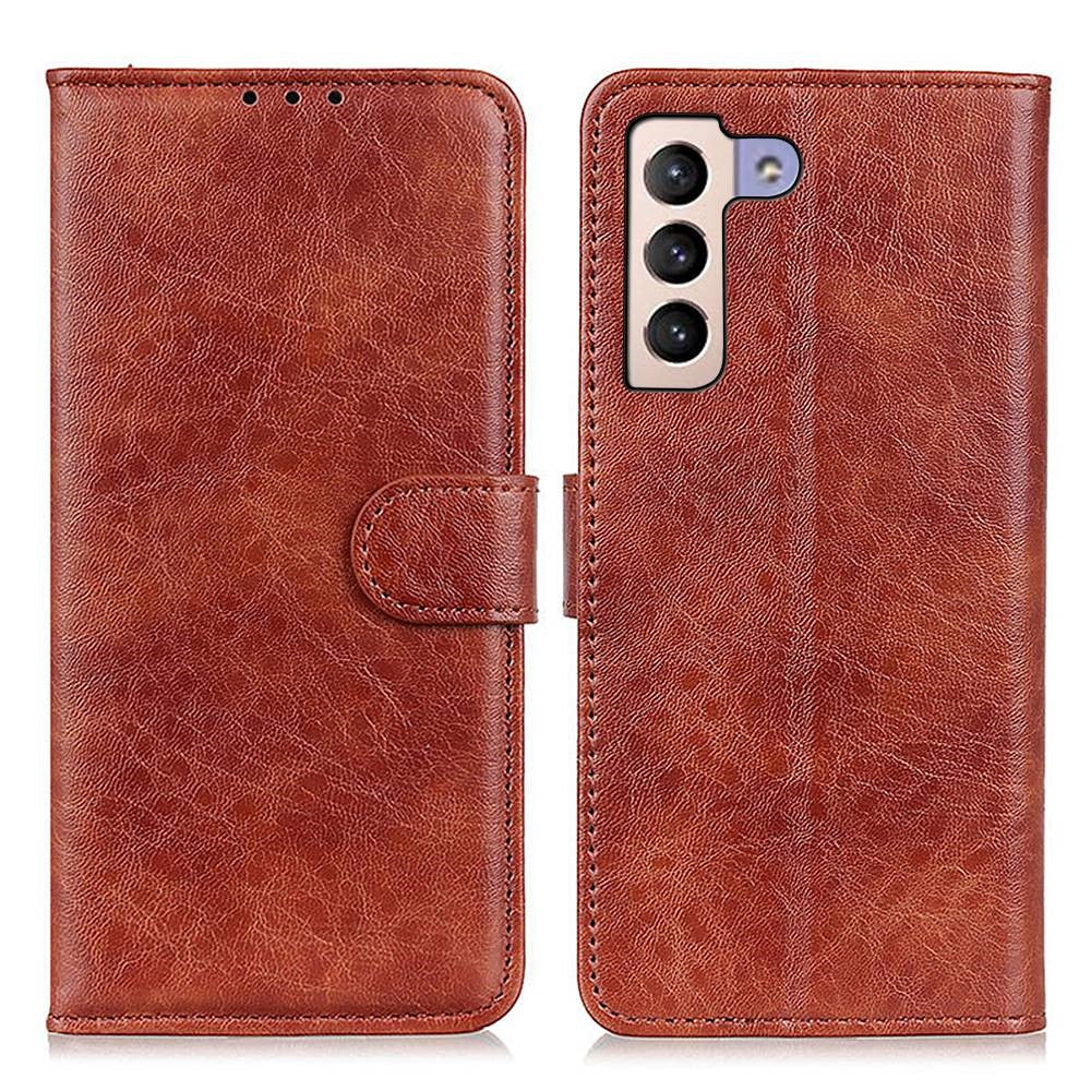 Samsung Galaxy S23+ Crazy Horse-struktureret PU-læderpung med magnetisk lukning og stativ