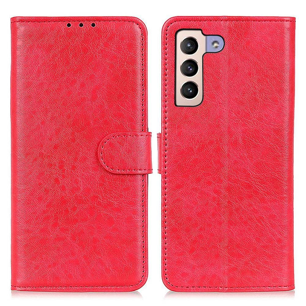 Samsung Galaxy S23+ Crazy Horse-struktureret PU-læderpung med magnetisk lukning og stativ