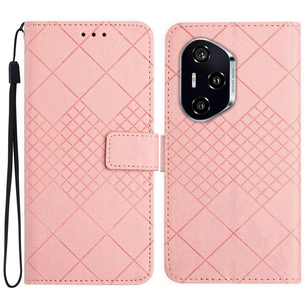 For Honor 400 Pro 5G (Global) Case Wallet Imprint PU Leather Flip Folio Phone Cover
