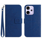 For Oppo Reno14 Pro 5G (Global) Case Sunflower Imprint Leather Wallet Phone Cover with Wrist Strap