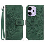 For Oppo Reno14 Pro 5G (Global) Case Sunflower Imprint Leather Wallet Phone Cover with Wrist Strap