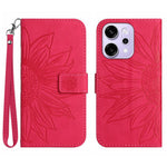 For Oppo Reno14 Pro 5G (Global) Case Sunflower Imprint Leather Wallet Phone Cover with Wrist Strap
