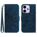 For Oppo Reno14 Pro 5G (Global) Case Sunflower Imprint Leather Wallet Phone Cover with Wrist Strap