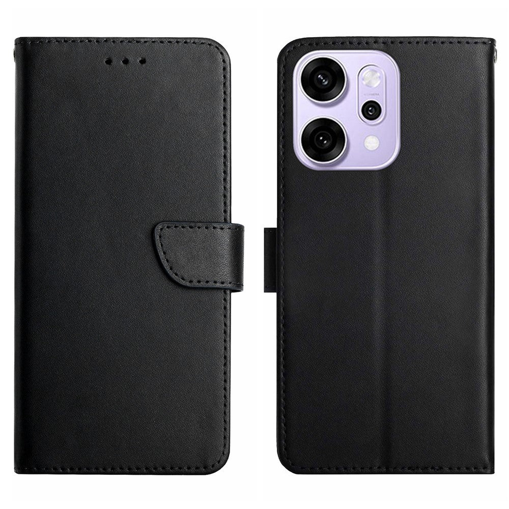 For Oppo Reno14 Pro 5G (Global) Case Genuine Cow Leather Phone Cover Nappa Texture