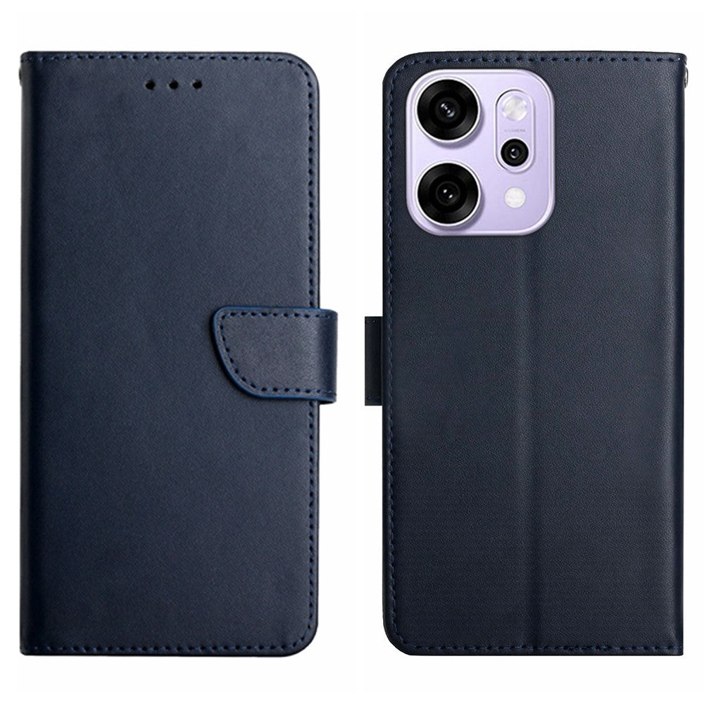 For Oppo Reno14 Pro 5G (Global) Case Genuine Cow Leather Phone Cover Nappa Texture