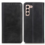 For Samsung Galaxy S23 Magnetic Auto Closing Phone Stand Case Cowhide Texture Split Leather Drop-proof Cover with Wallet