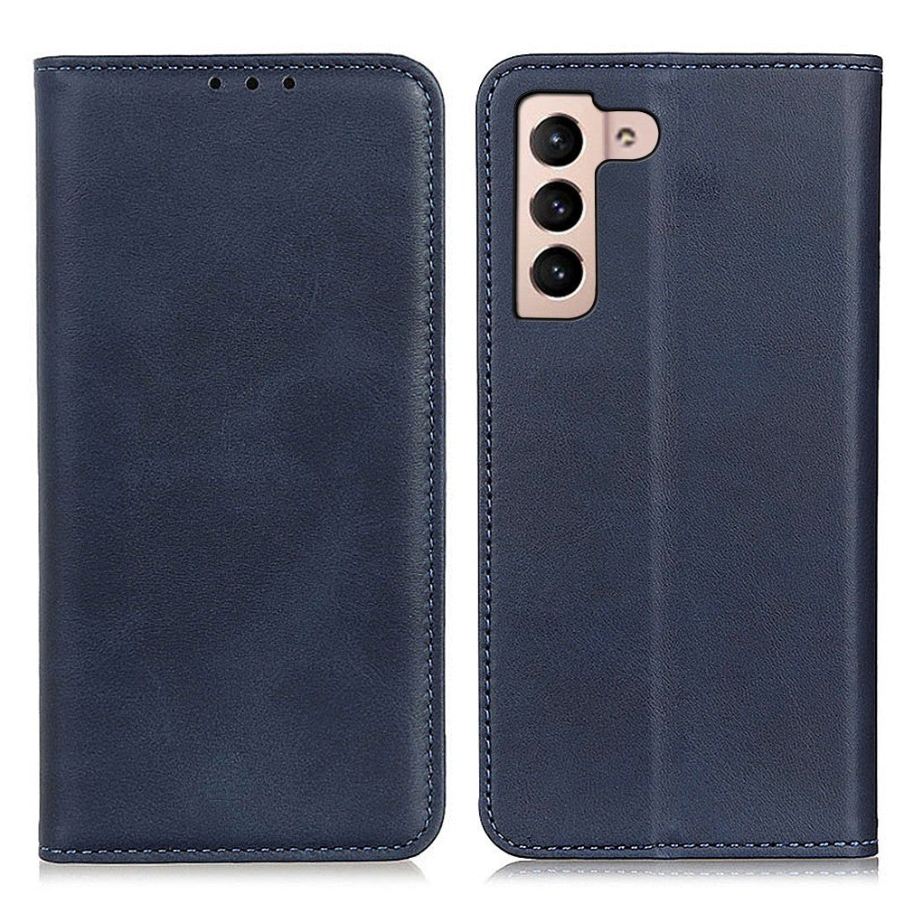 For Samsung Galaxy S23 Magnetic Auto Closing Phone Stand Case Cowhide Texture Split Leather Drop-proof Cover with Wallet