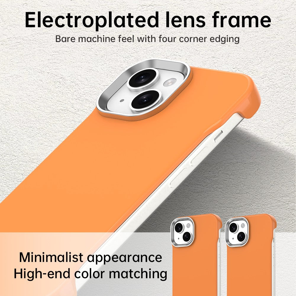Til iPhone 15 Cover Rammeløst Ultratyndt TPU + PET Telefoncover Forstærkede Hjørner