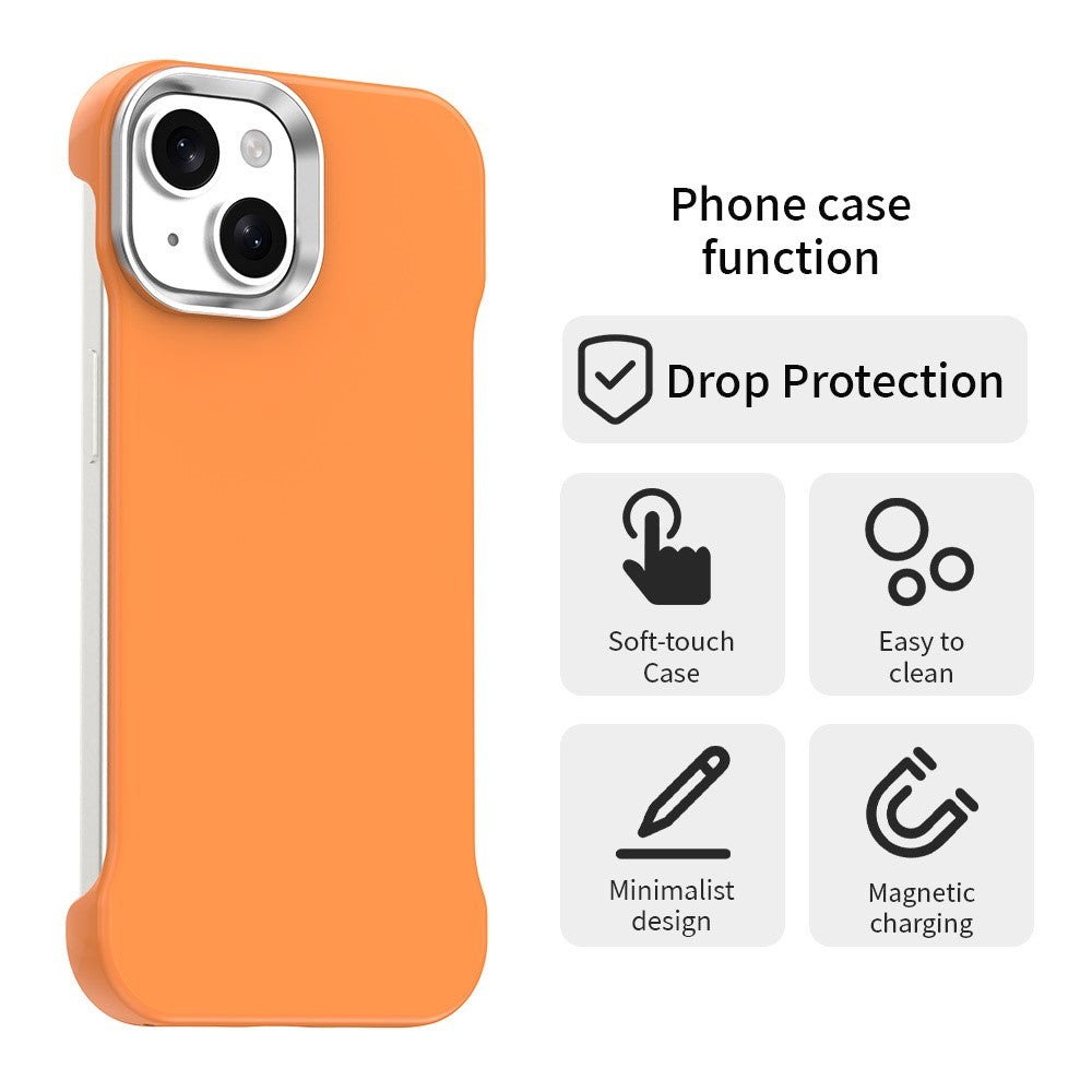For iPhone 15 Plus / 14 Plus Case Frameless Ultra Thin TPU + PET Phone Cover Reinforced Corners
