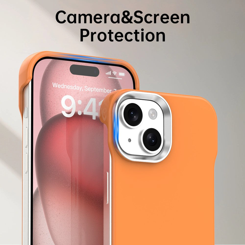 For iPhone 15 Plus / 14 Plus Case Frameless Ultra Thin TPU + PET Phone Cover Reinforced Corners