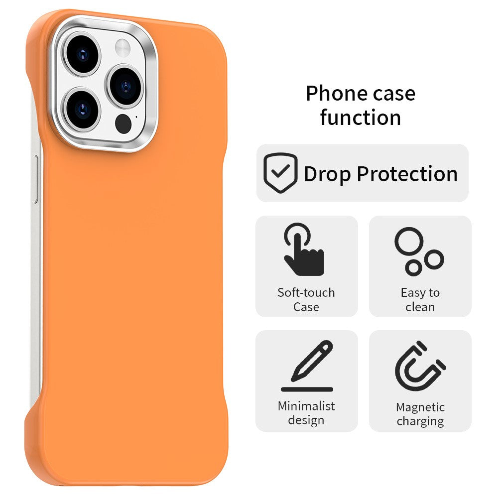 Til iPhone 15 Pro Max cover, rammeløst, ultratyndt TPU + PET-telefoncover med forstærkede hjørner