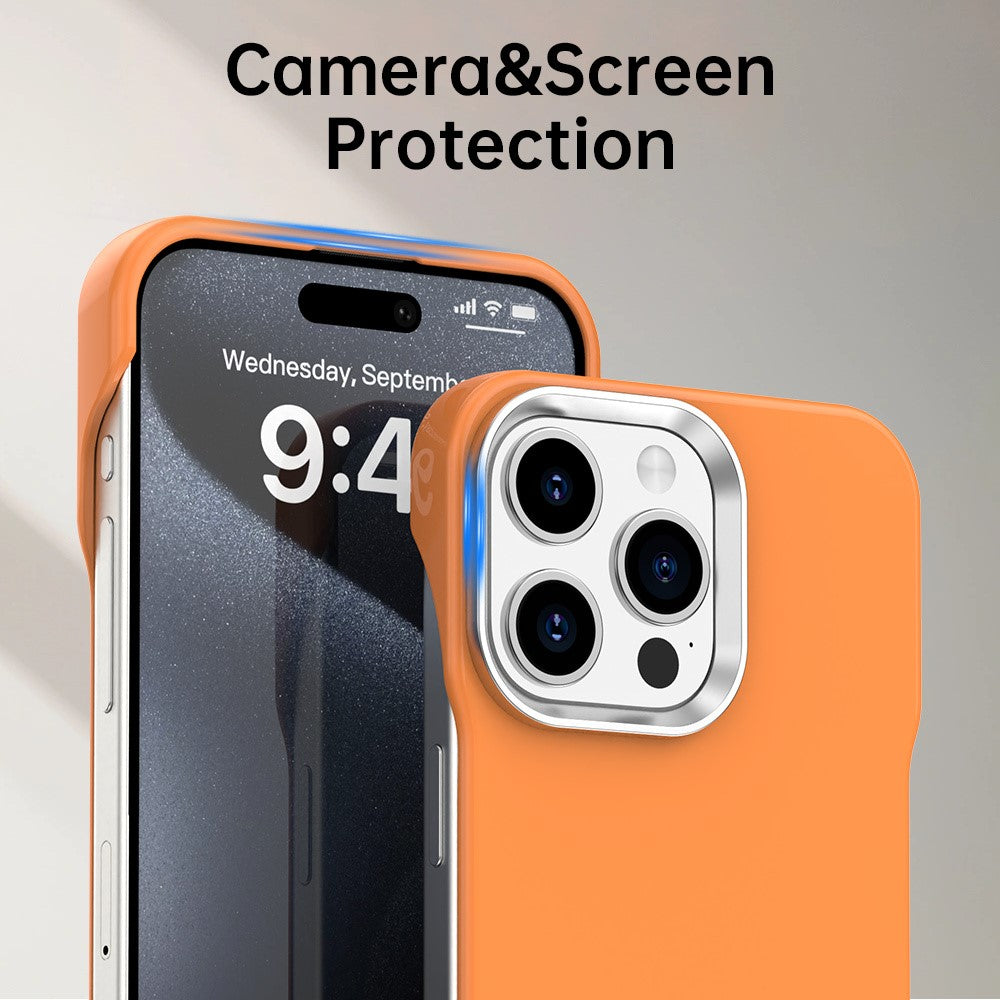 Til iPhone 15 Pro Max cover, rammeløst, ultratyndt TPU + PET-telefoncover med forstærkede hjørner