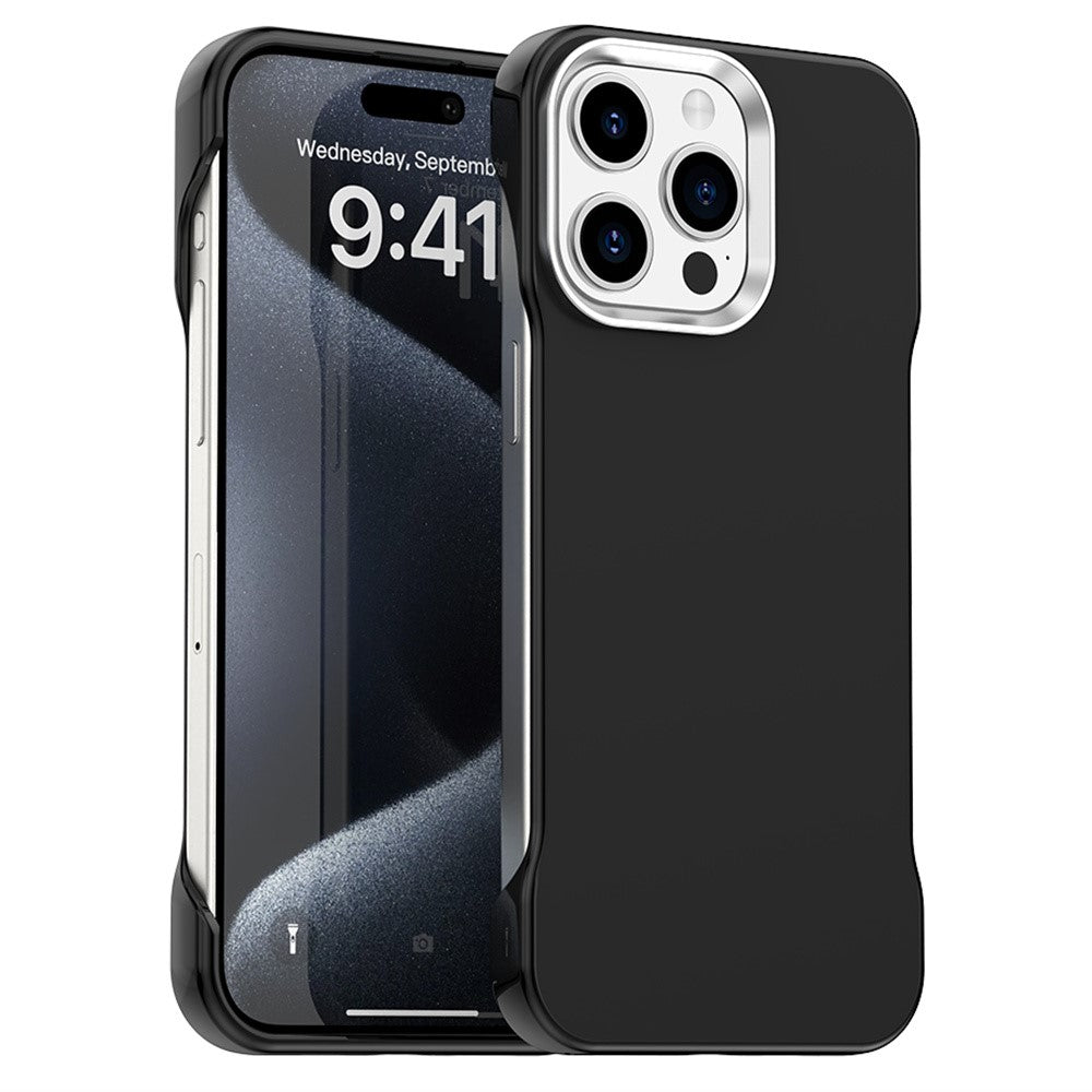 Til iPhone 15 Pro Max cover, rammeløst, ultratyndt TPU + PET-telefoncover med forstærkede hjørner
