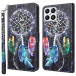 For Honor X8 4G 4G PU Leather 3D Pattern Printing Anti-drop Case Magnetic Clasp Phone Stand Wallet Cover with Strap