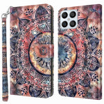 For Honor X8 4G 4G PU Leather 3D Pattern Printing Anti-drop Case Magnetic Clasp Phone Stand Wallet Cover with Strap
