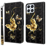 For Honor X8 4G 4G PU Leather 3D Pattern Printing Anti-drop Case Magnetic Clasp Phone Stand Wallet Cover with Strap