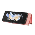 For Samsung Galaxy Z Flip4 5G Case PU Leather + TPU RFID Blocking Card Slots Phone Cover with 2 Straps