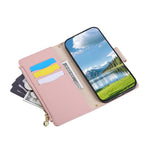 For Xiaomi Poco M7 Pro 5G Case Zipper Wallet Leather Phone Cover with Wrist Strap