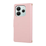 For Xiaomi Redmi Note 14 4G (164.84mm) Case Zipper Wallet Leather Phone Cover with Wrist Strap