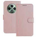 Til Oppo Reno12 F 4G / Oppo Reno12 FS 5G / Oppo Reno12 F 5G læderetui pung stander ensfarvet anti-drop telefoncover