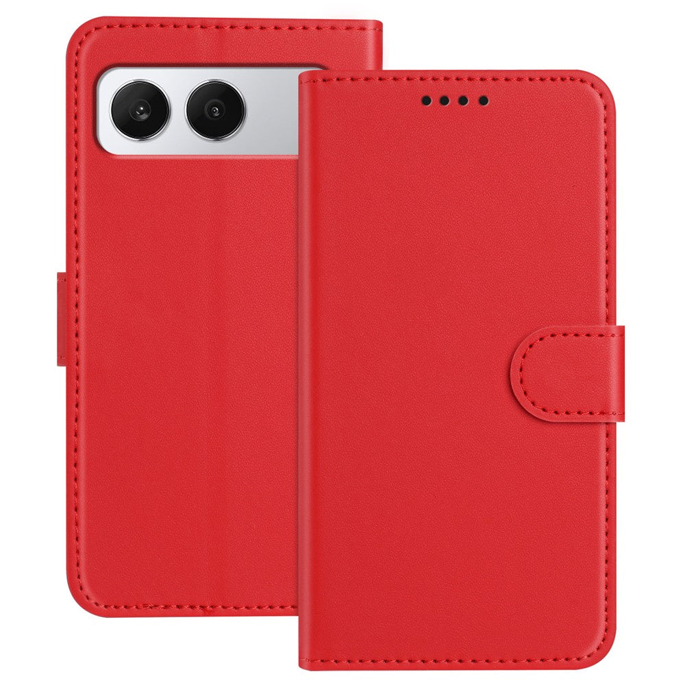 For OnePlus Nord 4 Leather Case Wallet Stand Solid Color Anti Drop Phone Cover