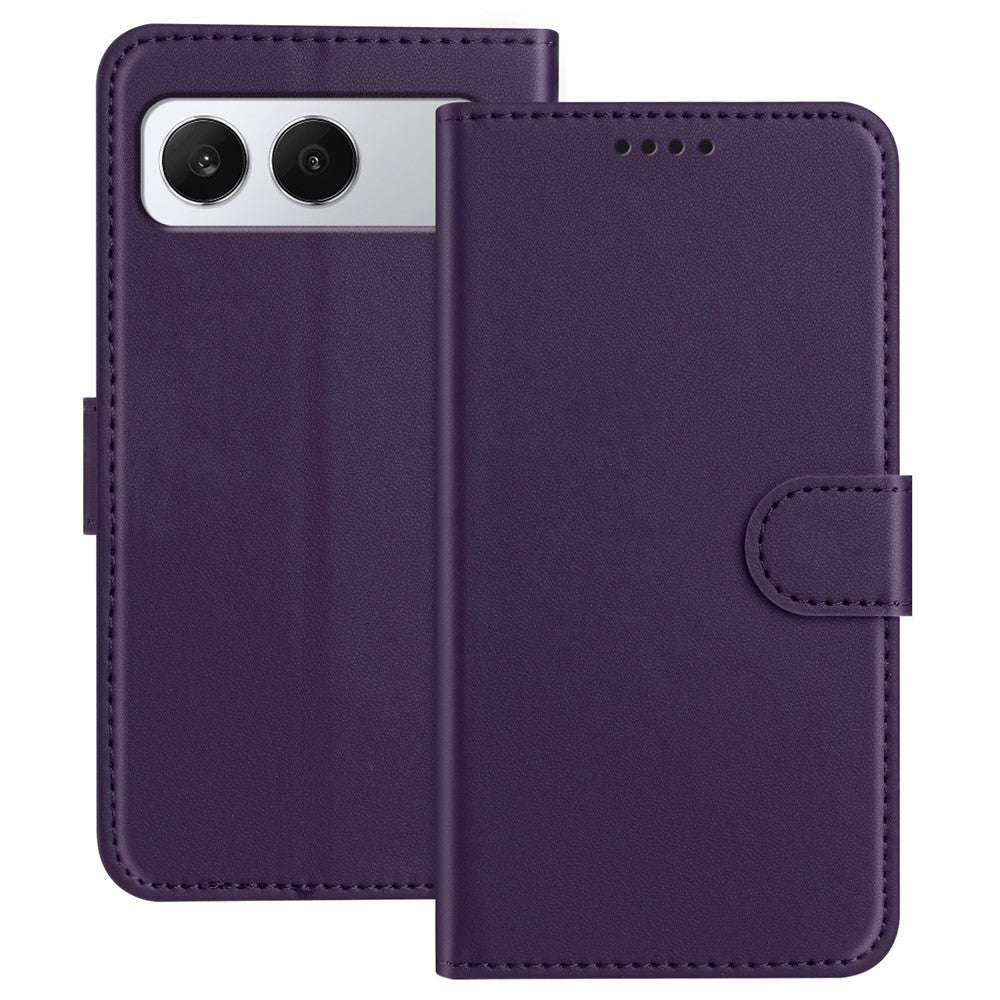 For OnePlus Nord 4 Leather Case Wallet Stand Solid Color Anti Drop Phone Cover