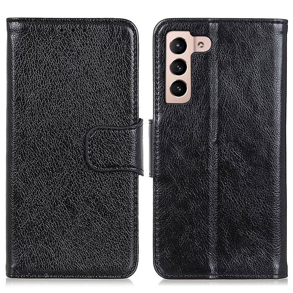 Anti-scratch Phone Case For Samsung Galaxy S23 Nappa Texture Split Leather Magnetic Flip Folio Wallet Stand Protective Phone Cover