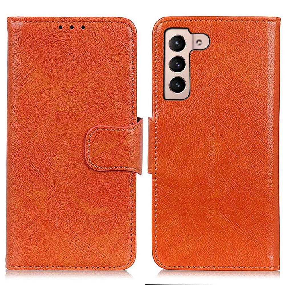 Anti-scratch Phone Case For Samsung Galaxy S23 Nappa Texture Split Leather Magnetic Flip Folio Wallet Stand Protective Phone Cover