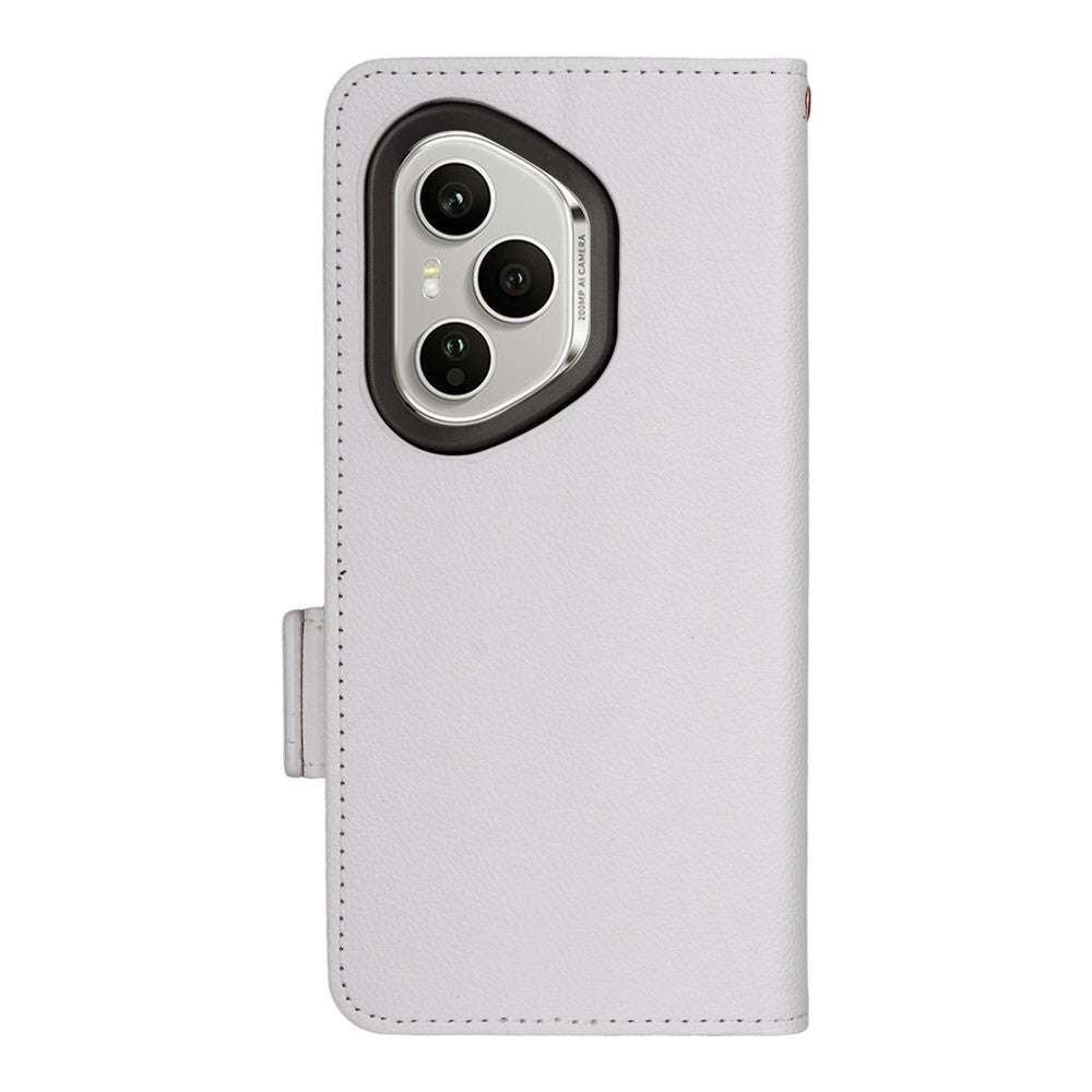 For Honor 400 Pro 5G (Global) Case with Wrist Strap Litchi Texture PU Leather Wallet Phone Cover