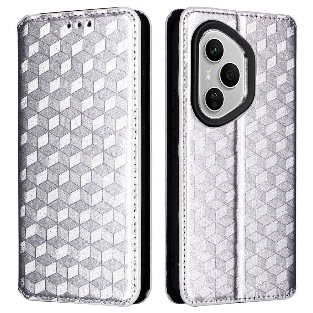 For Honor 400 Pro 5G (Global) Case Wallet Rhombus Imprinted Leather Phone Cover