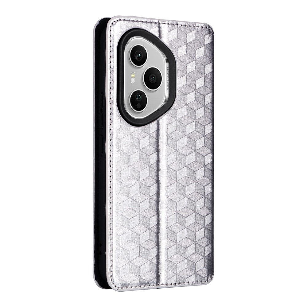 For Honor 400 Pro 5G (Global) Case Wallet Rhombus Imprinted Leather Phone Cover
