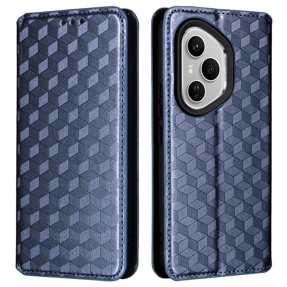For Honor 400 Pro 5G (Global) Case Wallet Rhombus Imprinted Leather Phone Cover
