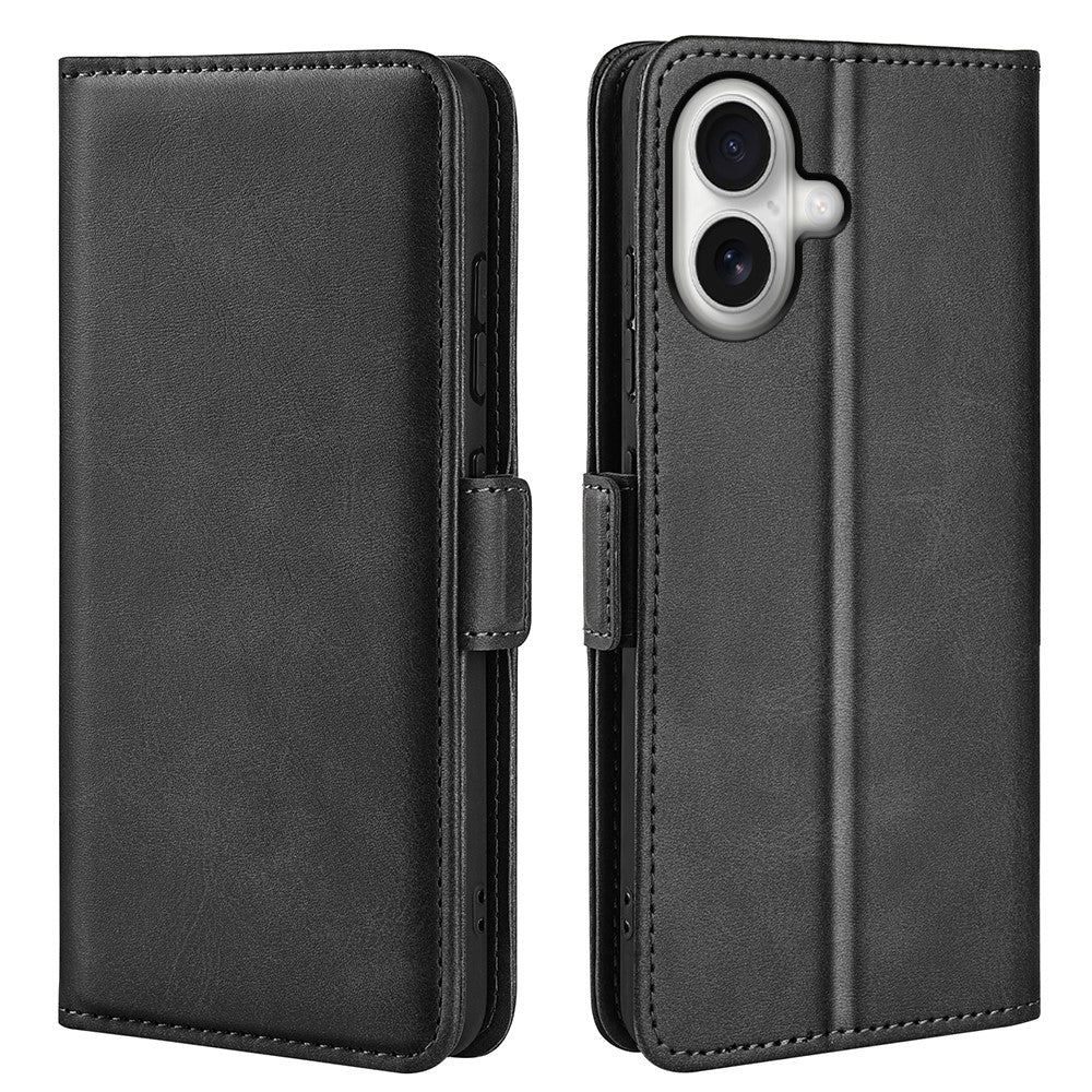 Til iPhone 17 Etui Kalvetekstur Læder Pung Telefoncover