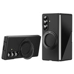 For Samsung Galaxy Z Fold7 5G Magnetic Case Ring Kickstand Hard PC Cover with Tempered Glass Screen Film