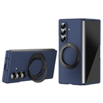 For Samsung Galaxy Z Fold7 5G Magnetic Case Ring Kickstand Hard PC Cover with Tempered Glass Screen Film