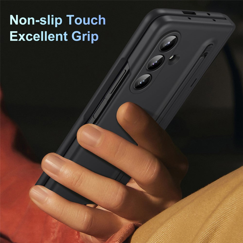 For Samsung Galaxy Z Fold7 5G Case Kickstand PC Phone Back Cover with Stylus and Tempered Glass Film