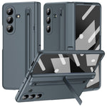 For Samsung Galaxy Z Fold7 5G Case Kickstand PC Phone Back Cover with Stylus and Tempered Glass Film